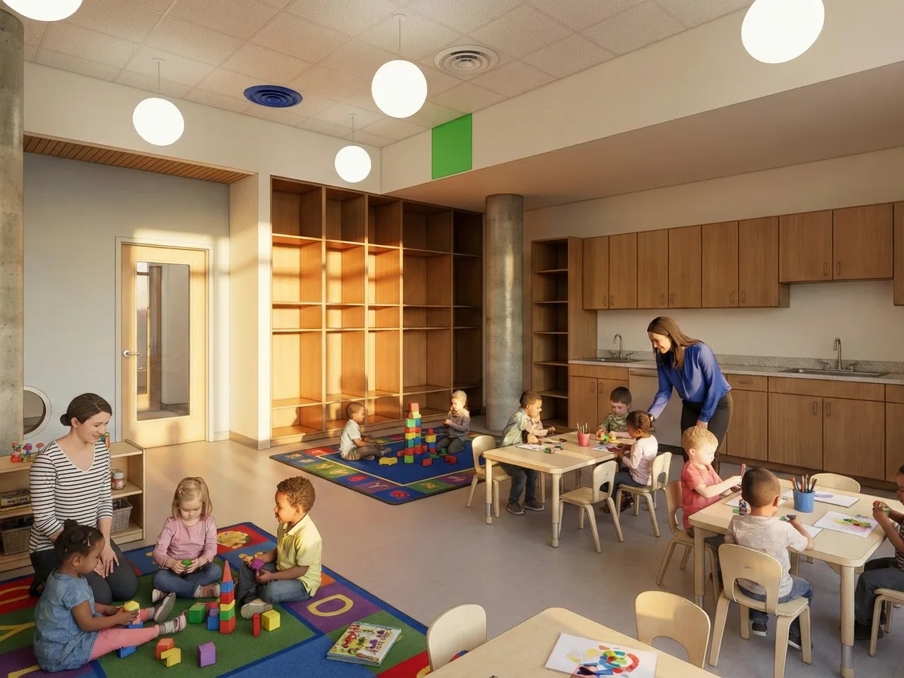 The Academy — early childhood education center interior at Historic Northeast Lofts