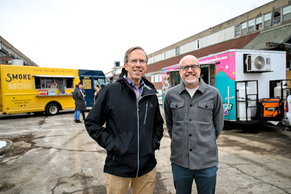 Attendees gathering for the groundbreaking event at the former Quartermaster Depot