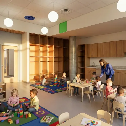 Non-Profit Childcare — early childhood center interior at Historic Northeast Lofts